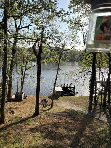 Waterfront Lake Gaston Retreat with beautiful views, Gameroom and covered deck.