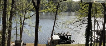 Waterfront Lake Gaston Retreat with beautiful views, Gameroom and covered deck.