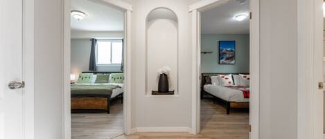 5 bedrooms, desk, iron/ironing board, travel cot