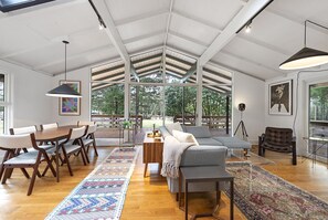 Interior - Bright mid-century retreat with private bay beach access!  (East Hampton)