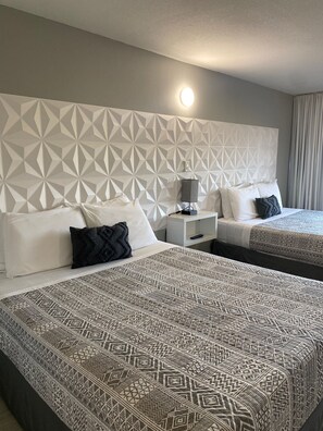 Comfort Room, 2 Queen Beds, Non Smoking, Pool Access | In-room safe, desk, laptop workspace, iron/ironing board - A & S Vacation Rooms (Kissimmee)
