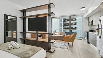 Studio, 1 très grand lit | Literie de qualité supérieure, rideaux occultants