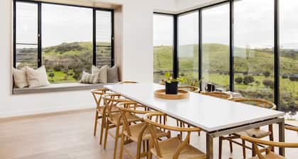 Luxe off-grid beach house with panoramic views of Middle River & Snelling Beach