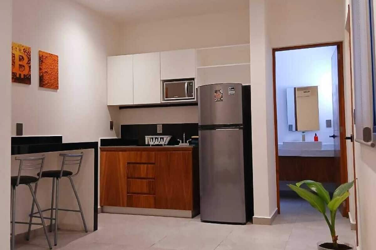 Comfort Studio Suite, 1 Queen Bed | Private kitchen