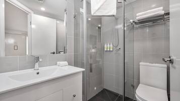 Free toiletries, hair dryer, towels, toilet paper