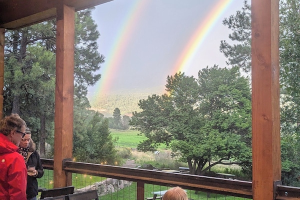 Double Rainbow seen from the Patio at James Ranch Grill