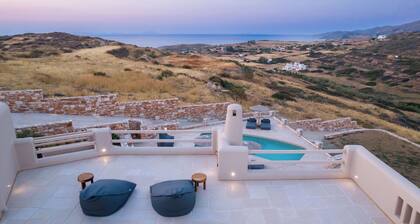 Private Hillside Cycladic Estate with mountain and ocean views olive grove