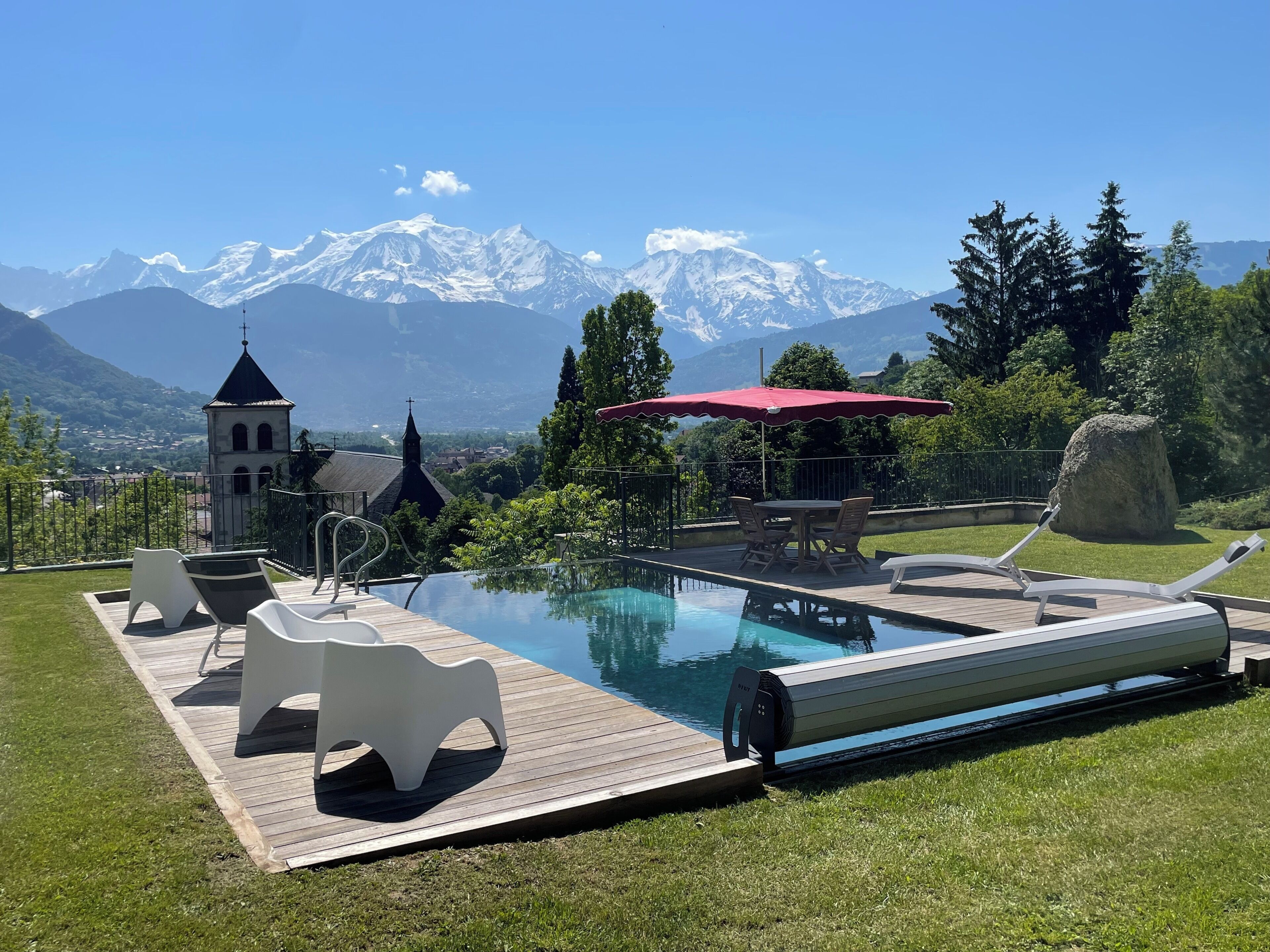 Piscine extérieure, piscine chauffée