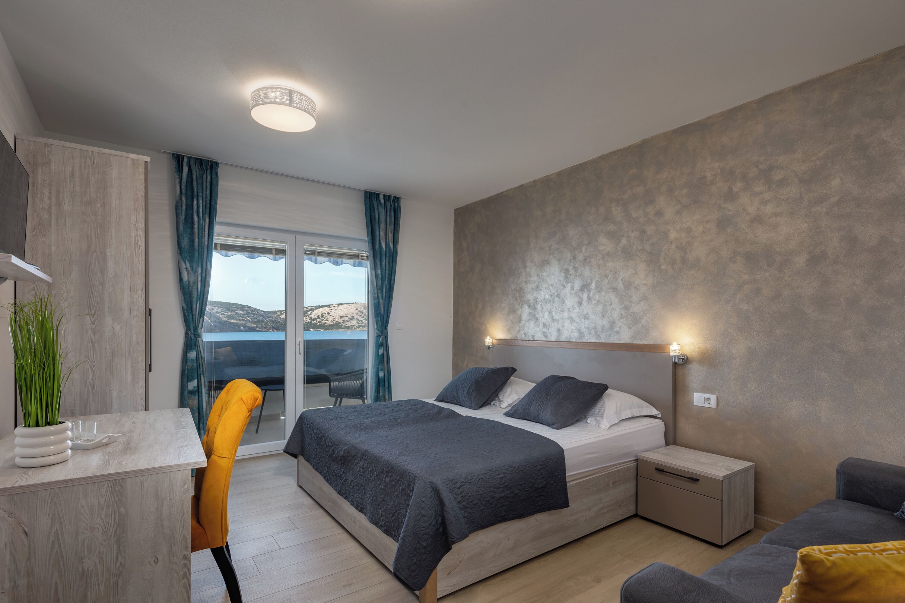 Family Room, Multiple Bedrooms, Sea Facing (Family Resort Santa Maria II Room 203) | 2 bedrooms, laptop workspace, bed sheets