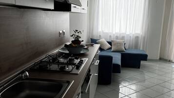 Ofen, Herdplatte, GeschirrspĂŒler, Wasserkocher mit Kaffee-/Teezubehör