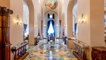 Camera Presidenziale, vista mare | Biancheria da letto di alta qualità, copriletto in piuma