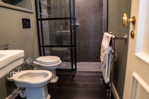 Dusche, Haartrockner, Bidet, Handtücher