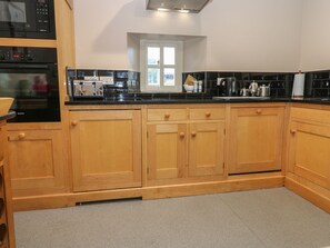 Fridge, dishwasher, electric kettle, toaster