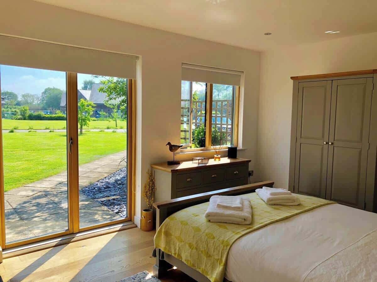 There is an opening double patio door from outside if main entrance is too small and the entrance from the open plan living area has a wide door and no steps 