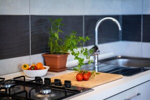 Kjøleskap, ovn, kokeplater og oppvaskmaskin