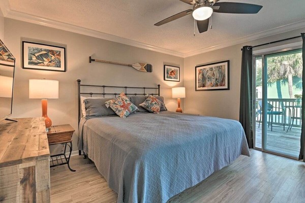 Master Bedroom with King Bed and Sun Deck Access