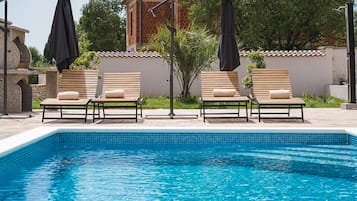 Villa (Four Bedroom Villa with Pool - West v) | Pool | Seasonal outdoor pool, pool umbrellas, sun loungers