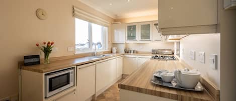 Refrigerador, microondas, lavavajillas y tostadora