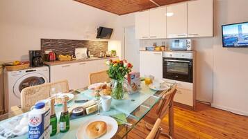 Fridge, electric kettle