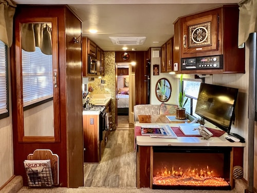 Pet Friendly Vintage Camper Turned Tiny House with Fenced Yard near Sedona!