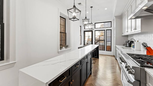 Coffee/tea maker, fridge, microwave, oven - The Adams | West Elm 5BR Townhouse in Bloomingdale (Washington)