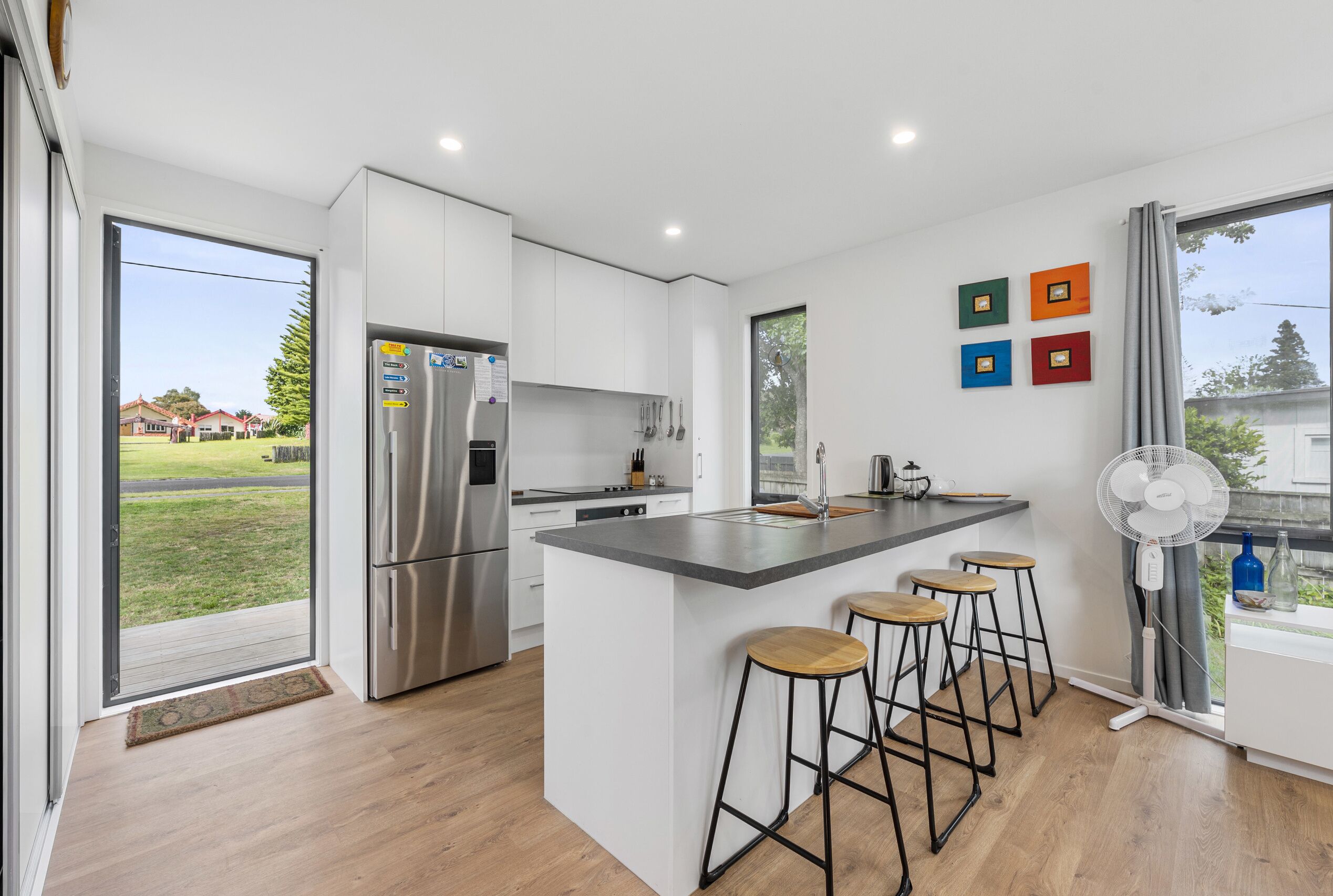 Fridge, microwave, dishwasher, toaster