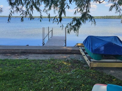 Family cottage on the water in Door County. Water toys for adults and kids.