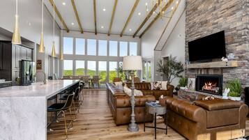 TV, fireplace, video games