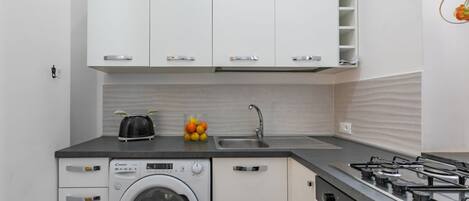 Fridge, oven, stovetop, toaster