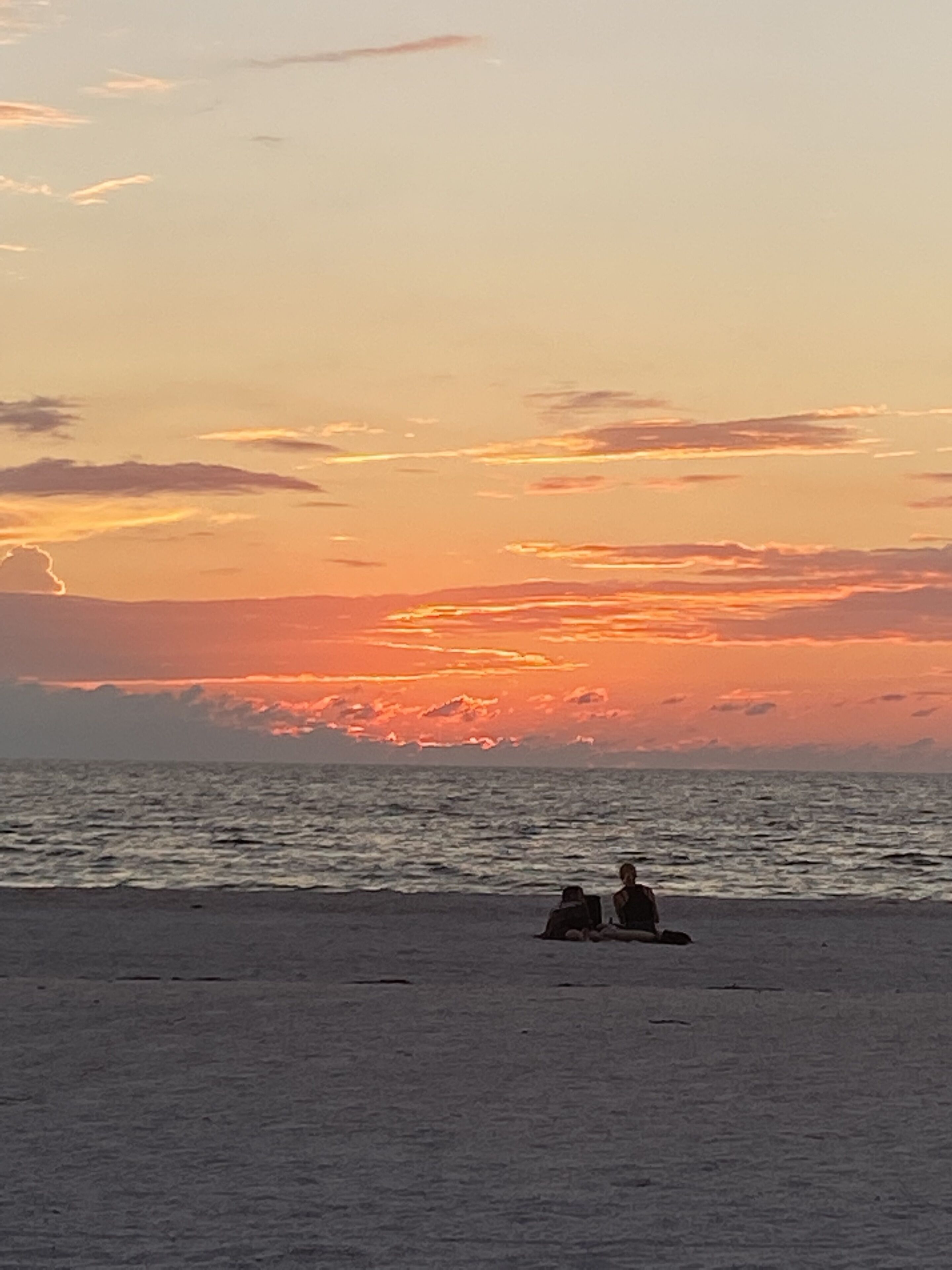 On the beach, sun loungers, beach towels