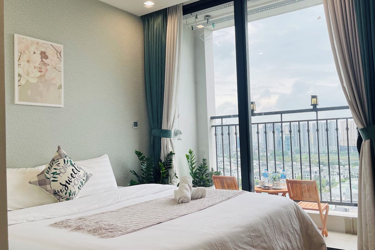 Suite estudio romántica | Sábanas de algodón egipcio y ropa de cama de alta calidad
