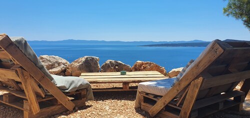 Tranquil sea view villa with pool offering complete privacy, 250m to beach