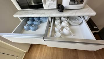 Fridge, microwave, stovetop, rice cooker