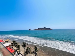 Enjoy breathtaking ocean views from this beachfront property.