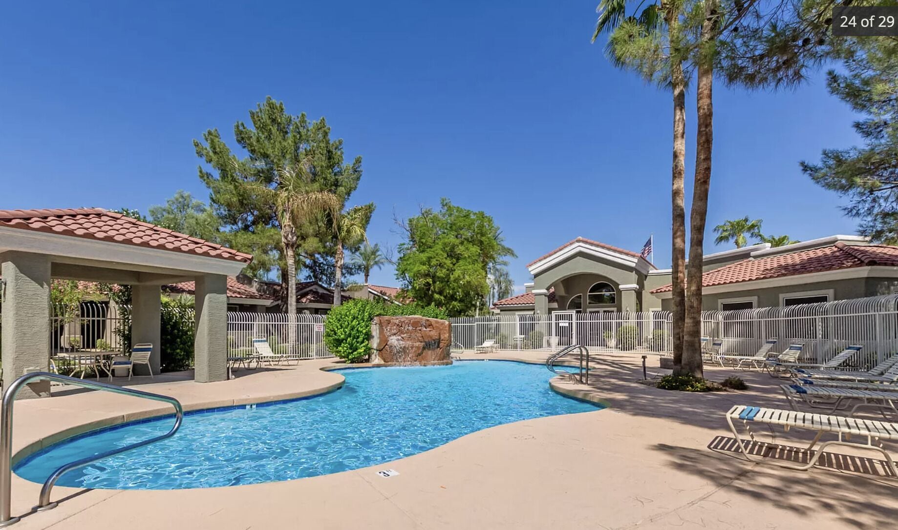 Here's to a relaxing stay...pool, spa, sauna, shaded walkways? Ahhh..no cares.