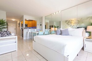 Iron/ironing board, travel crib, WiFi, bed sheets