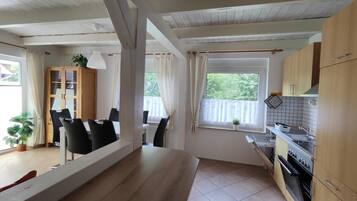 Fridge, oven, dishwasher, coffee/tea maker