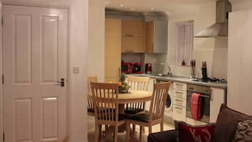 Apartment | Private kitchen | Fridge, microwave, oven, stovetop