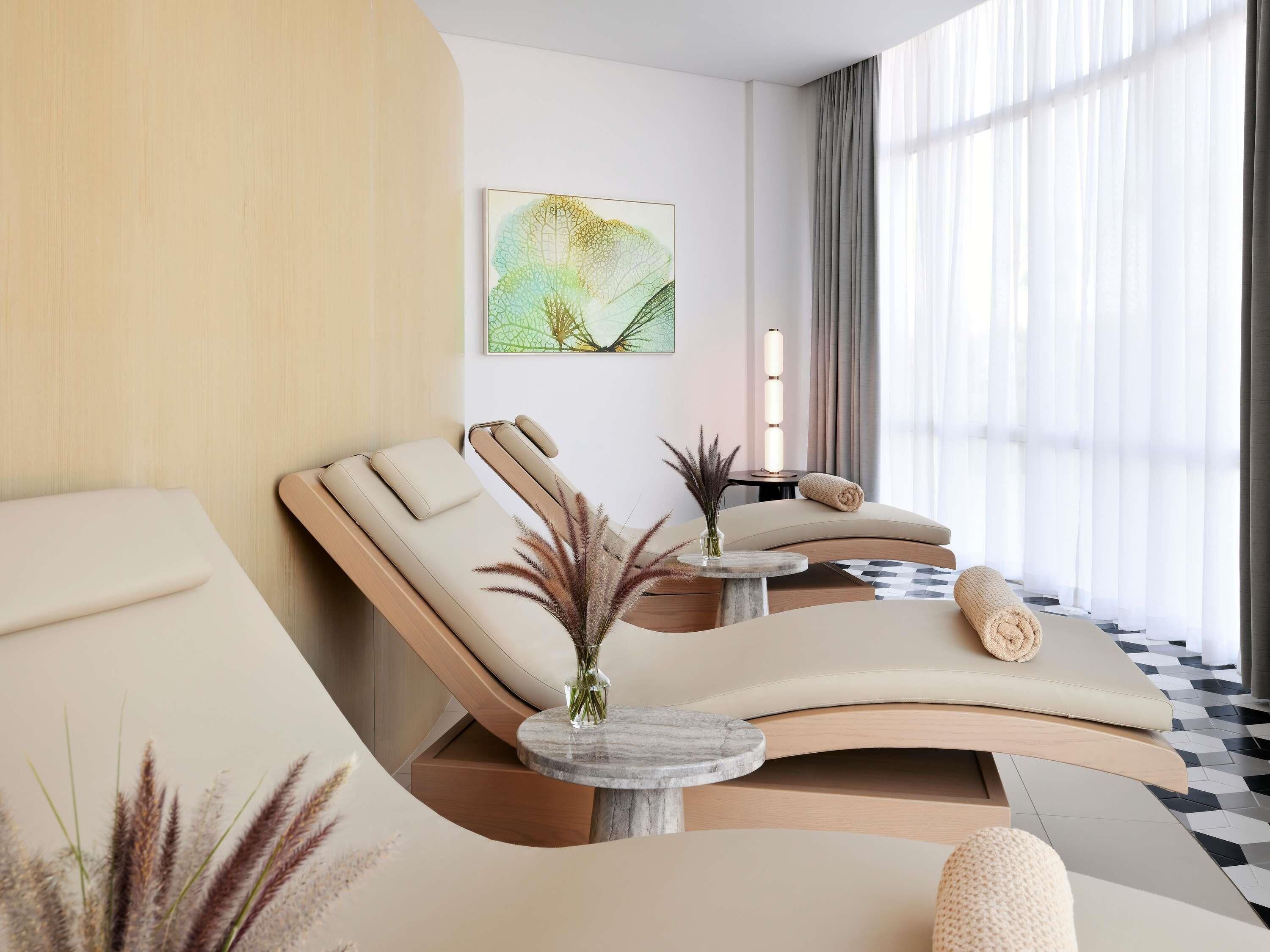 Salas de tratamiento para parejas, un sauna, baño turco