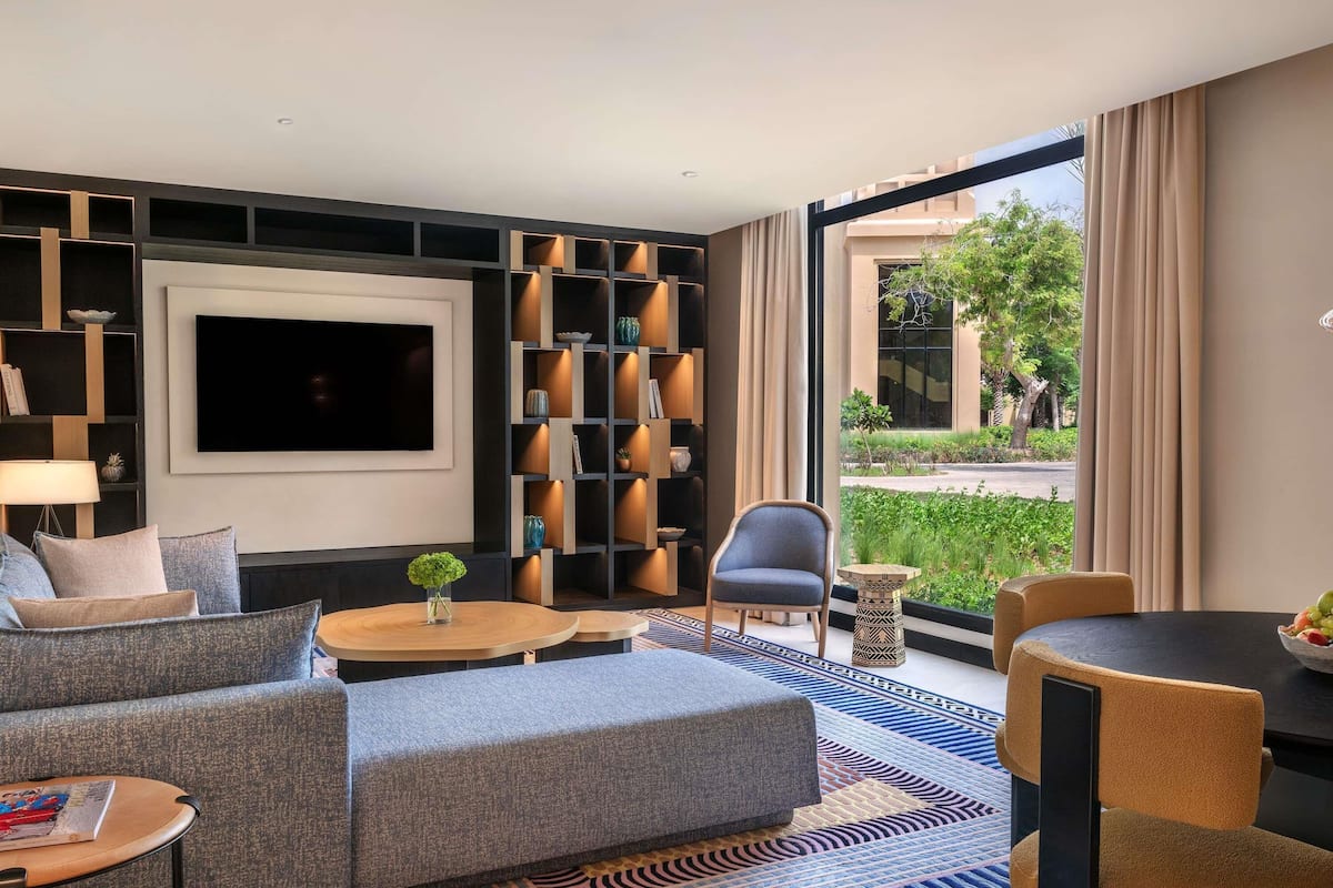 Suite, 1 slaapkamer | Luxe beddengoed, donsdekens, bedden met traagschuimmatrassen