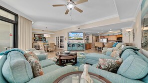 TV, DVD player - Beachfront!! 3BR with Lazy River/Slide!!  New to Rentals!! (Orange Beach)