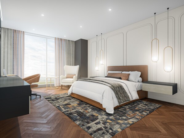 Hypo-allergenic bedding, in-room safe, desk, laptop workspace