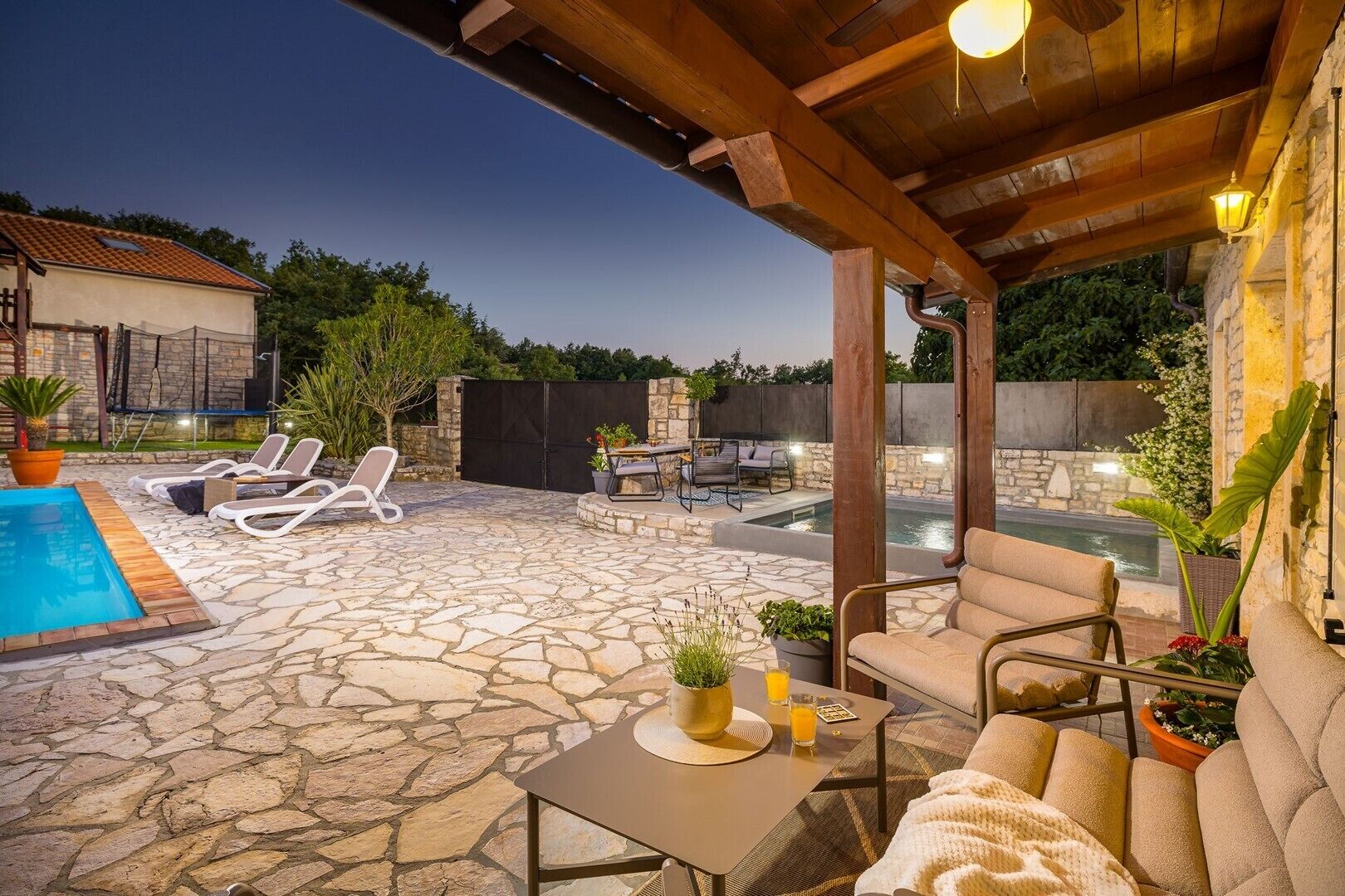 A heated pool