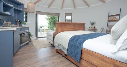 Cynefin Roundhouse - A luxury cabin exclusive for couples with hot tub.