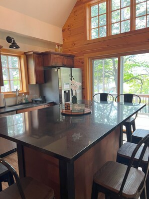 Fridge, microwave, oven, stovetop - 2 Lake Winnipesaukee waterfront homes, 2 boat slips, dogs welcome, hosts 18 (Gilford)