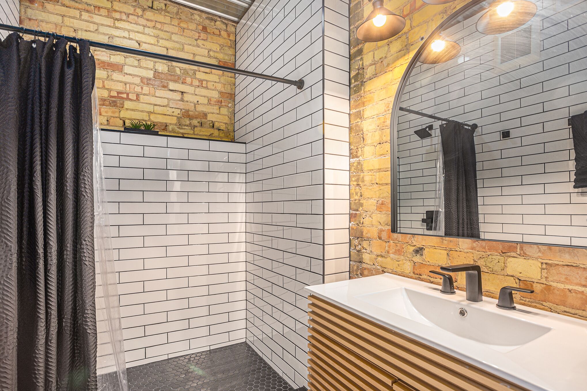 Shower, hair dryer, towels, toilet paper
