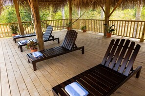 Terrace/patio - 107 acre Jungle luxury eco-estate near Placencia Peninsula Belize, pool, jacuzzi (Belize)