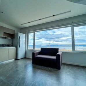 大型冷蔵庫、電子レンジ、オーブン、コンロ