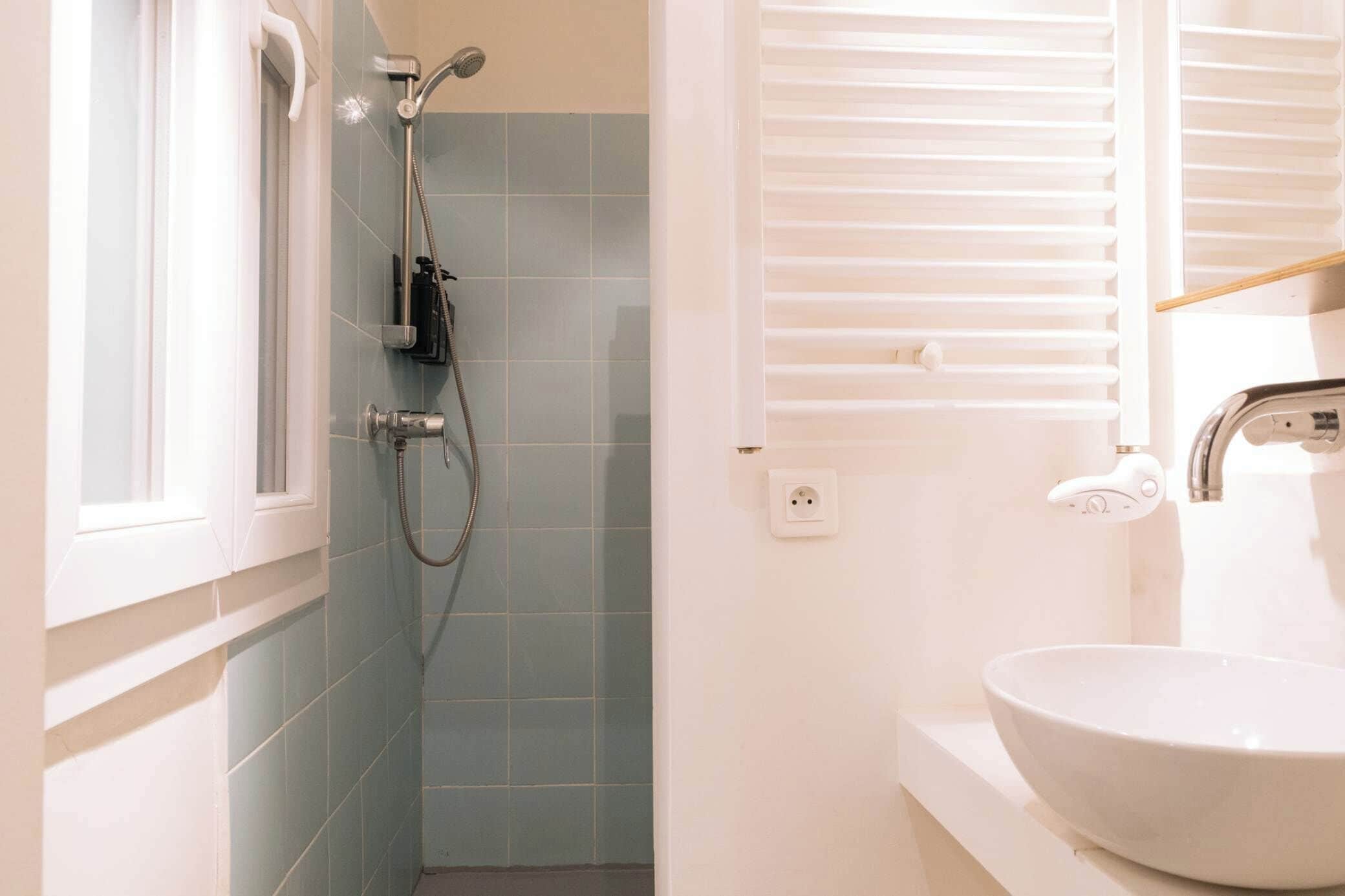 Shower, hair dryer