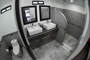 Dusche, Regendusche, kostenlose Toilettenartikel, Haartrockner